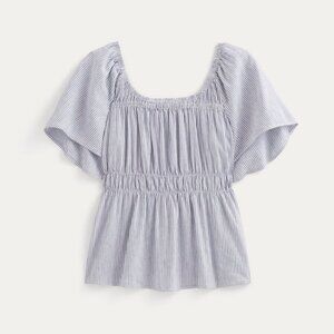 Everlane Flutter-Sleeve Top in Stretch Linen